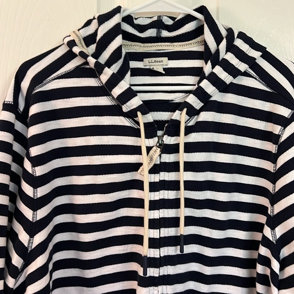 L.L. Bean Striped Hooded Sweater - Picture 2 of 3